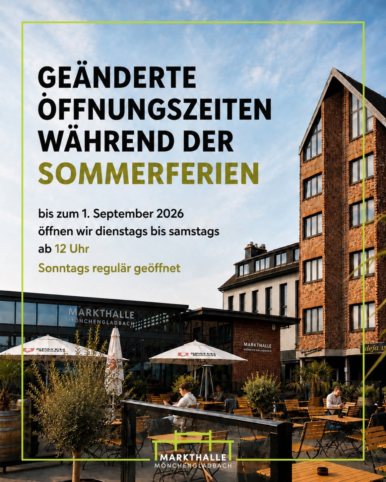 Öffnungszeiten während der Sommerferien 2026